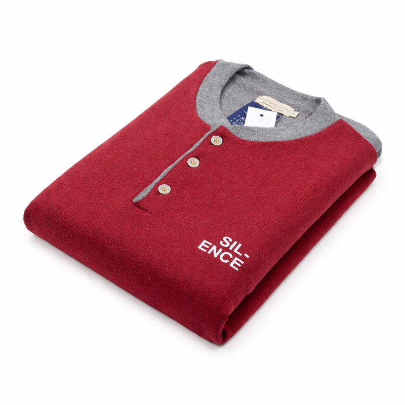 Detail men's warm cotton Punto Milano pajamas Bip Bip