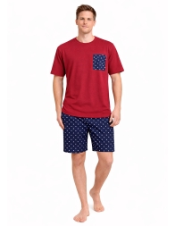 Men's short cotton crew neck pajamas – 3118RS – Bip Bip