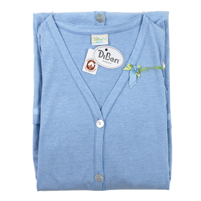 Women's cotton button front robe Rossana DiBen soft and comfortable