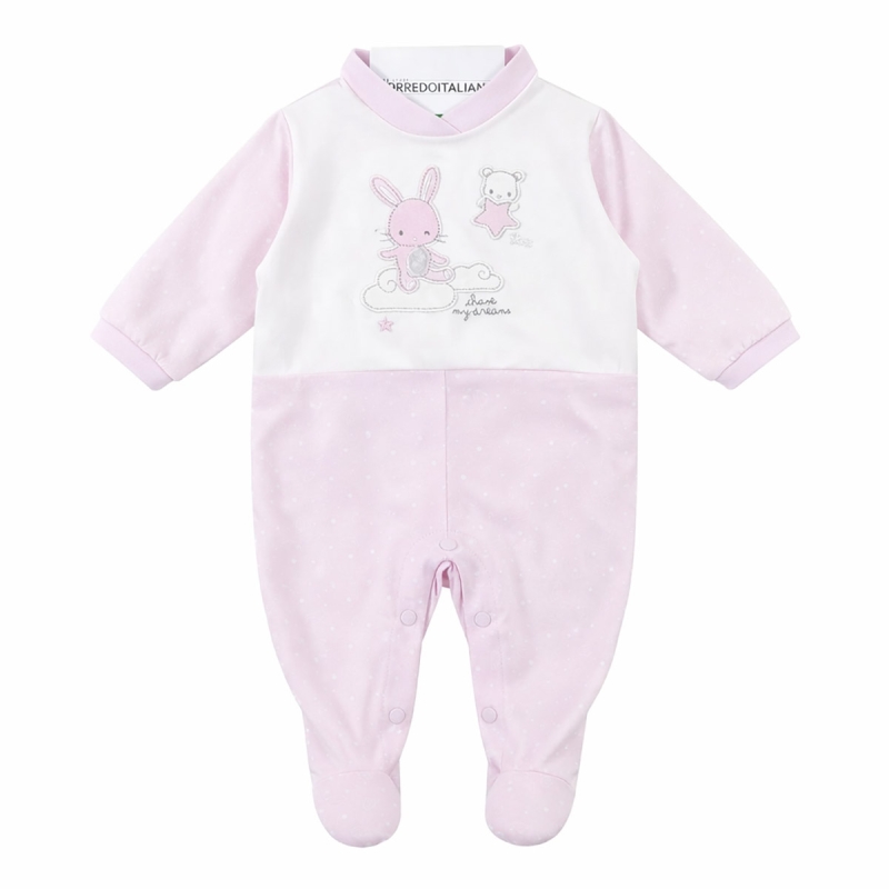 Embroidered cotton romper - BQ3388RR - Ellepi