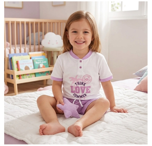 Girls short cotton pajamas FE1128 Kids with summer print