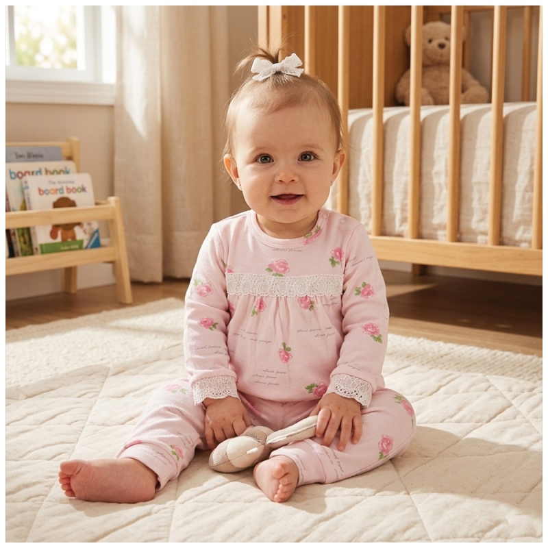 Baby Girl Interlock Pajama - J3309 -...