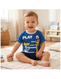 Pigiamino corto bimbo Disney Topolino & Friends in cotone