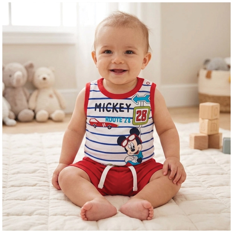Disney Mickey Mouse baby cotton short pajamas summer set