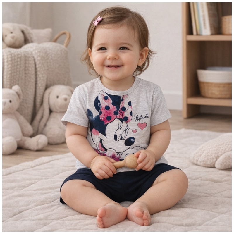 Disney Minnie baby girls cotton short pajamas summer set
