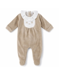 Coccode chenille onesie with batiste collar C58002