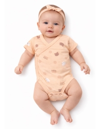 Side-Opening Bamboo Bodysuit - Kittens - Coccodè