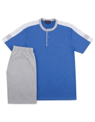 Pigiama uomo corto cotone estivo modello serafino Made in Italy