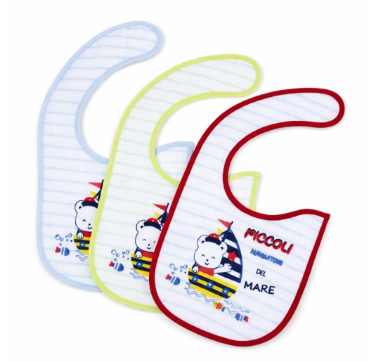 3-pack anti-stain bibs with tear-off closure - AP009ARV - Bimboline