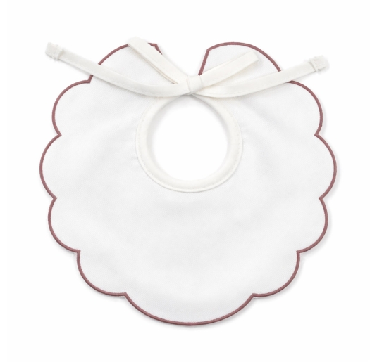 Bavaglino in vaiella di cotone smerlato - C62609 - Coccode' Firenze