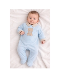 Baby boy bodysuits chenille with teddy bear