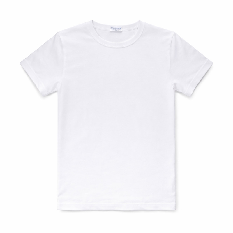 boys white pure cotton crew neck t-shirt