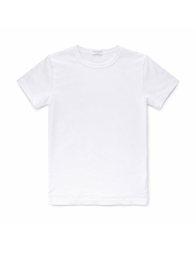 boys white pure cotton crew neck t-shirt