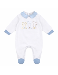 Coniglietti - Set bauletto corredino neonato cotone by Le Chicche - Tutina