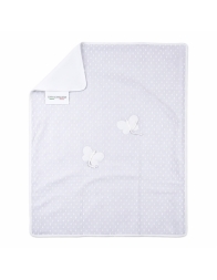 Cotton and lace baby shawl blanket with butterflies