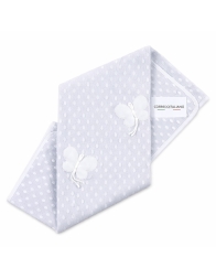 Cotton and lace baby shawl blanket with butterflies - AF7081 - Stella