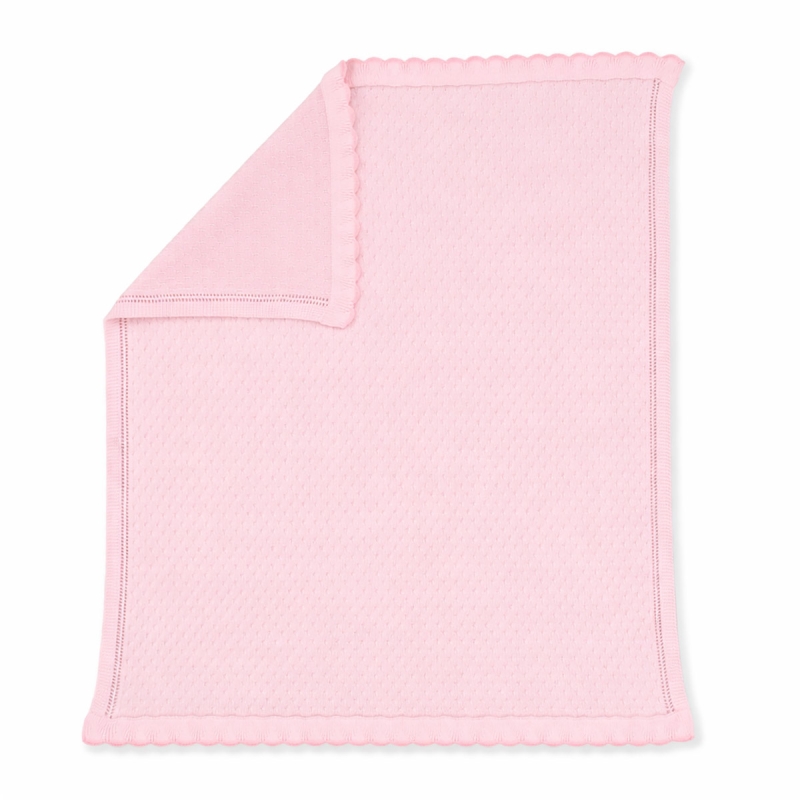 Knitted baby blanket in pure cotton...