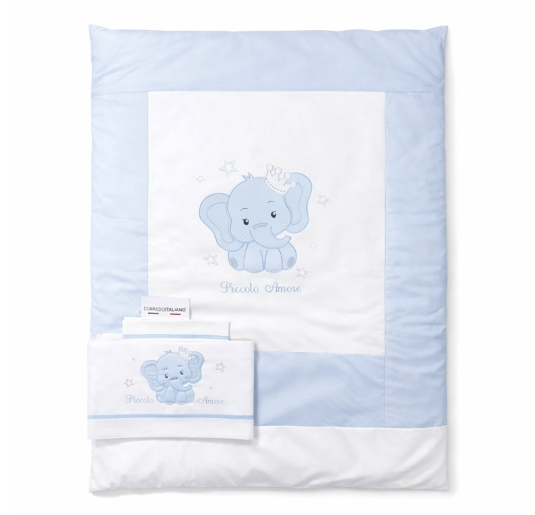 Embroidered Cradle Pram Duvet Set - Little Elephant