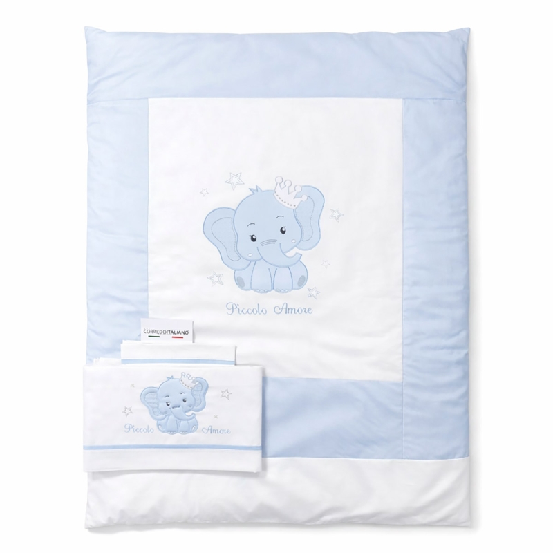 Embroidered Cradle Pram Duvet Set - Little Elephant