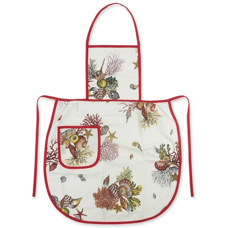 Kitchen apron with bib – Corals