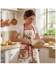 Kitchen apron with bib – Corals – Maestri Cotonieri
