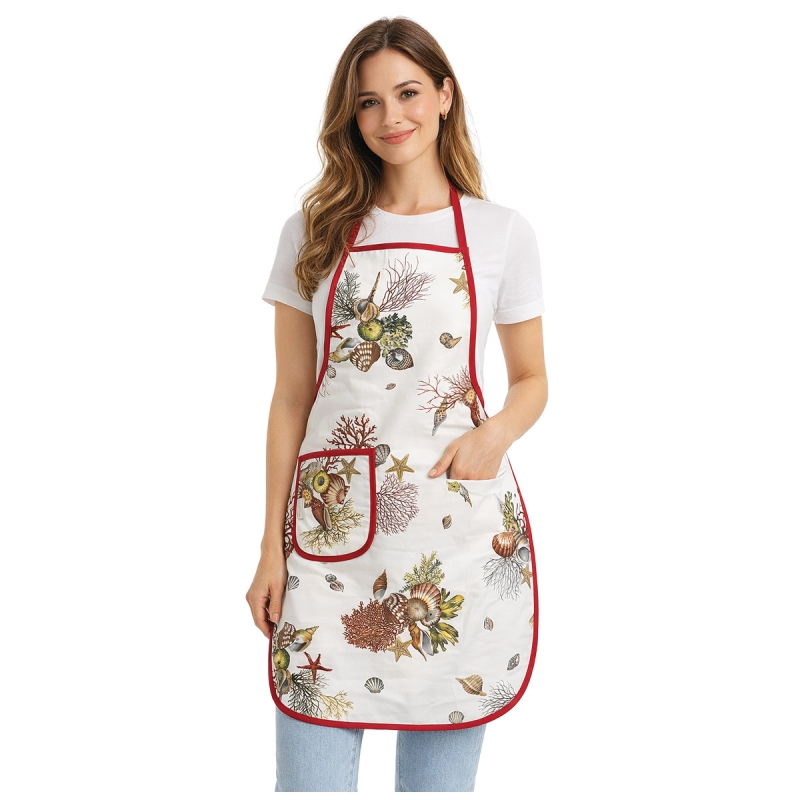 Kitchen apron with bib – Corals –...
