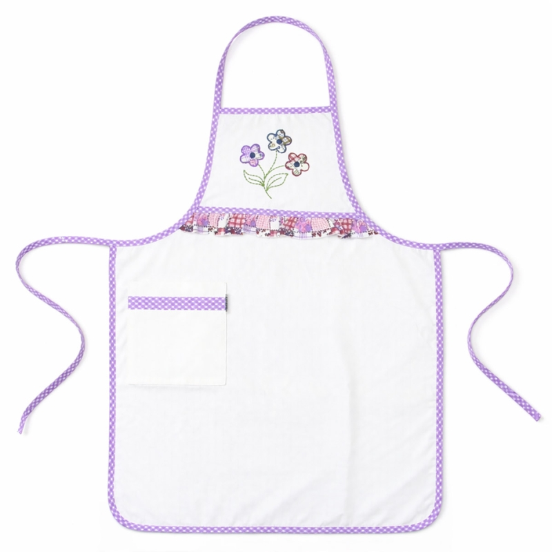 Embroidered apron for kitchen - Florinda - Artigiani Toscani