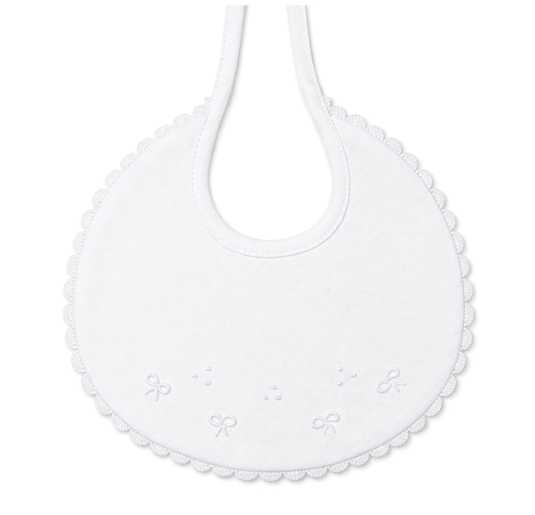 Bavetta in cotone piquet ricamata a mano BAVP10BB