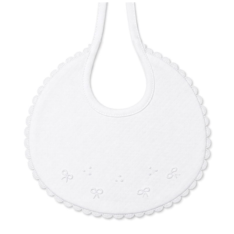 Bavetta in cotone piquet ricamata a mano BAVP10BB