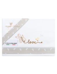 Baby next to me sheet cotton embroidered Love
