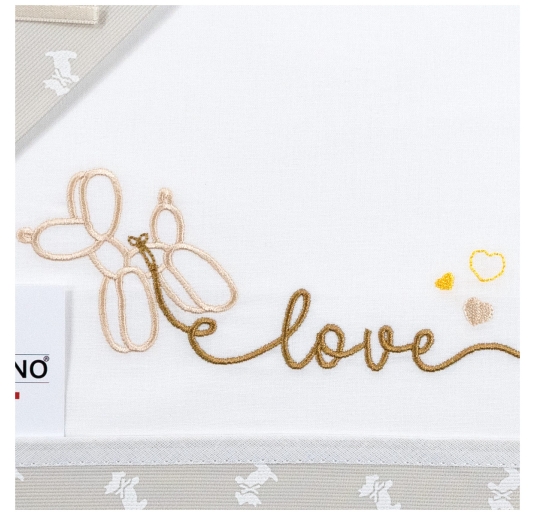 Lenzuolino neonato cotone ricamato Love per next to me 2
