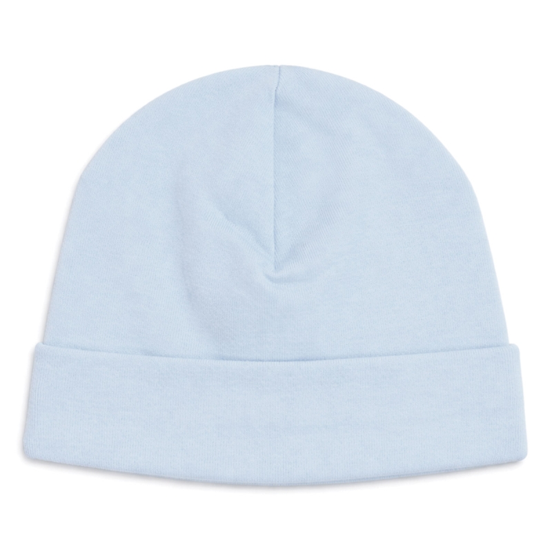 Baby cotton hat with turn-up basic model - Sky