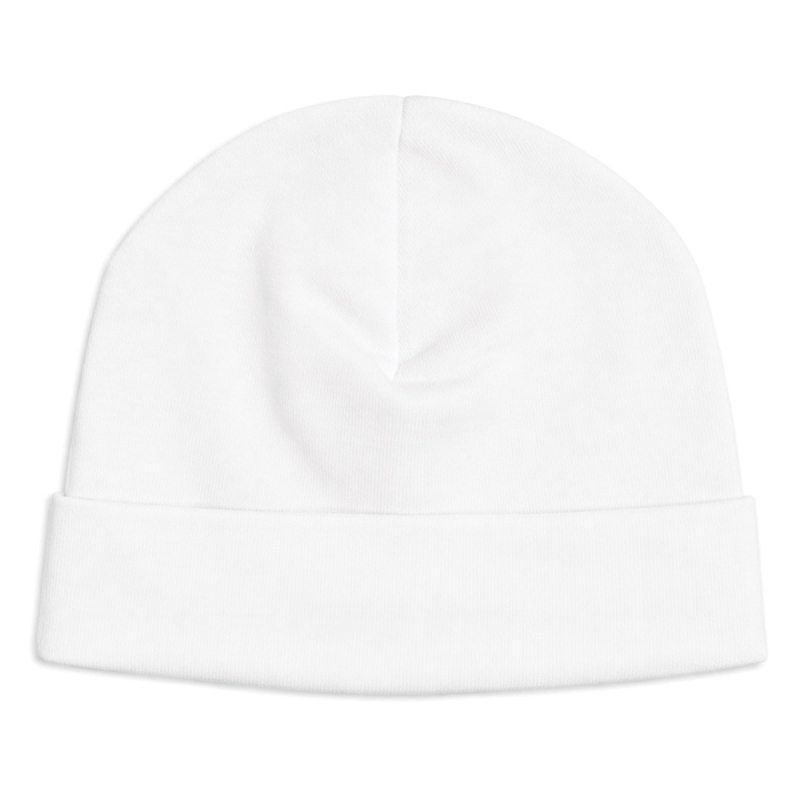 Cappellino neonato cotone con risvolto - Bianco
