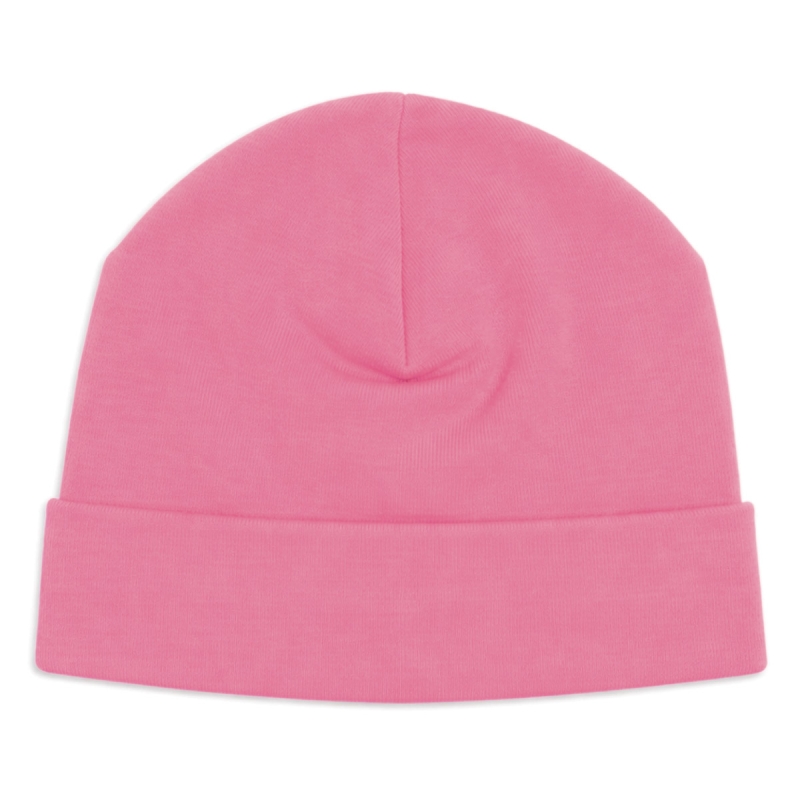 Cappellino neonato cotone con risvolto - Fucsia