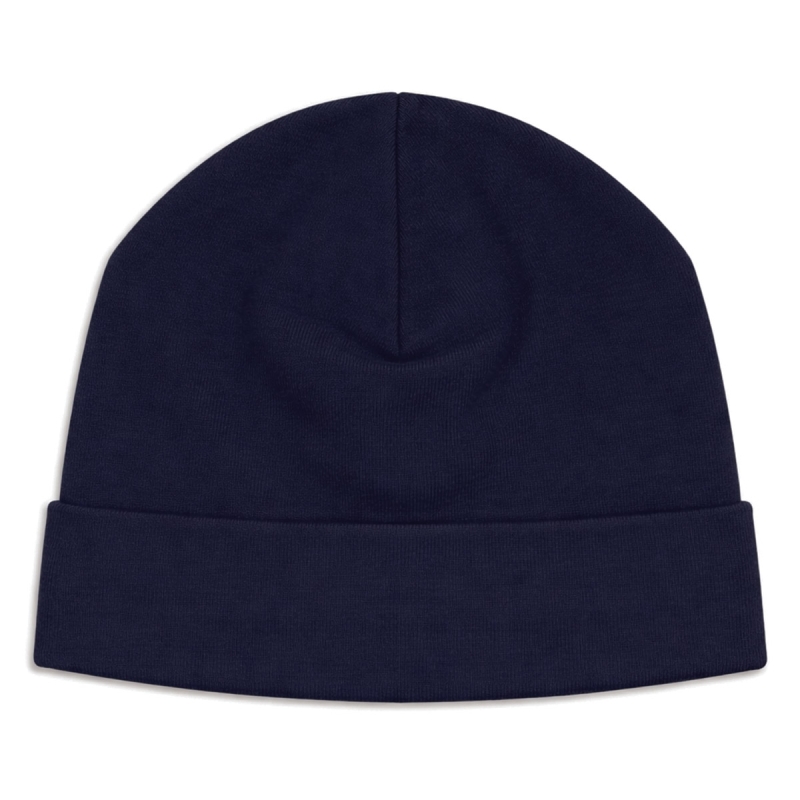 Baby cotton hat with turn-up basic model - Blu