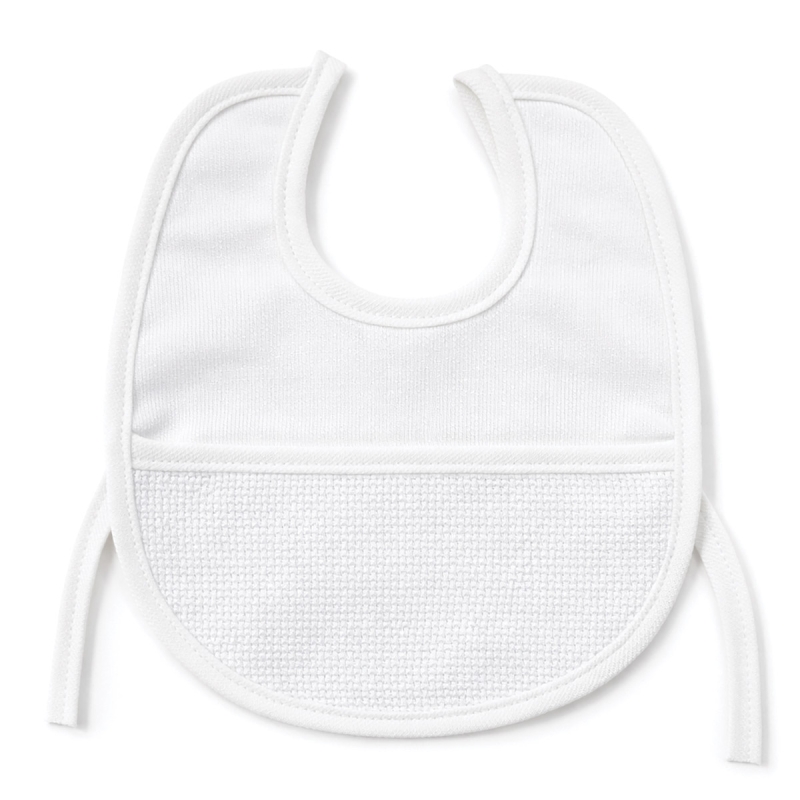 Bavaglino da ricamo in cotone piquet...