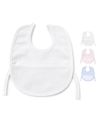 Embroiderable Baby Bib in Piqué Cotton with Aida Cloth – CI830 – Corredo Italiano