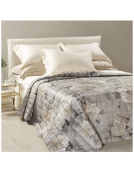 Quilted cotton satin double bed bedspread – Rosa Alba – Caleffi