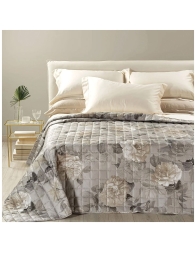 Quilted cotton satin double bed bedspread – Rosa Alba – Caleffi
