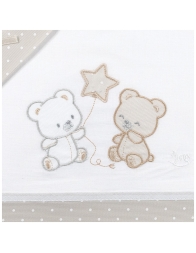 Cradle and Pram Sheets Set - Teddy Bears and Stars LC13283 - Mio Piccolo