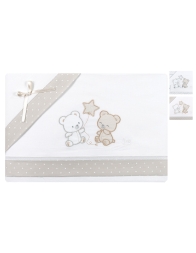 Cradle and Pram Sheets Set - Teddy Bears and Stars LC13283 - Mio Piccolo