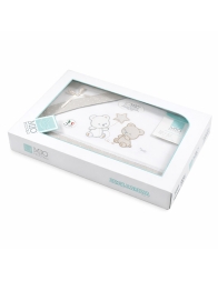 Cradle and Pram Sheets Set - Teddy Bears and Stars LC13283 - Mio Piccolo