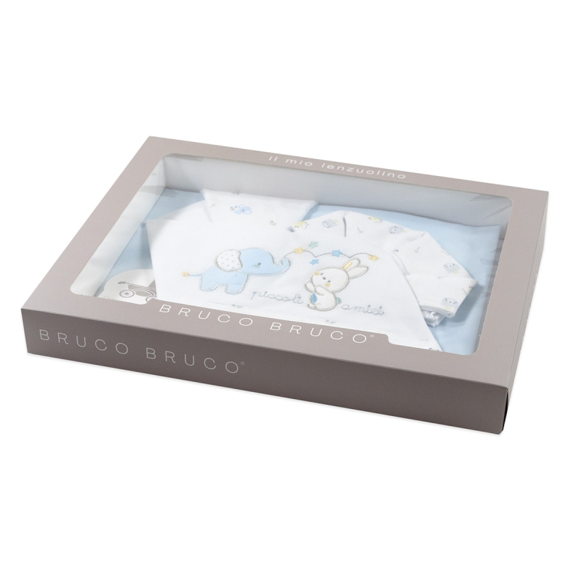 Lenzuola neonato cotone ricamate complete per culla carrozzina Bruco Bruco