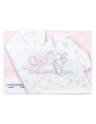 Set lenzuola per culletta e carrozzina - Piccoli Amici EC2212 - Bruco Bruco