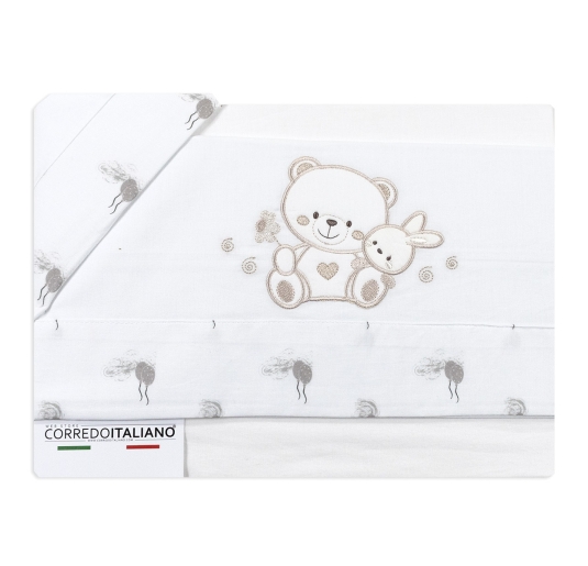 Set lenzuola culletta e carrozzina - Orsetto EC2209 -...