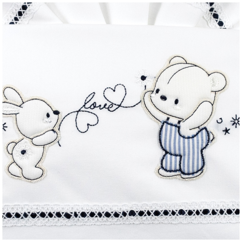 Cradle and Pram sheet set – Love Bear...
