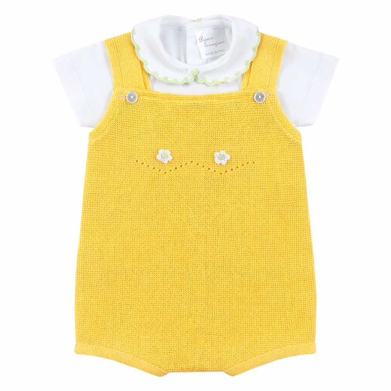 Completino due pezzi in filo per neonata - 803A - Prime Emozioni