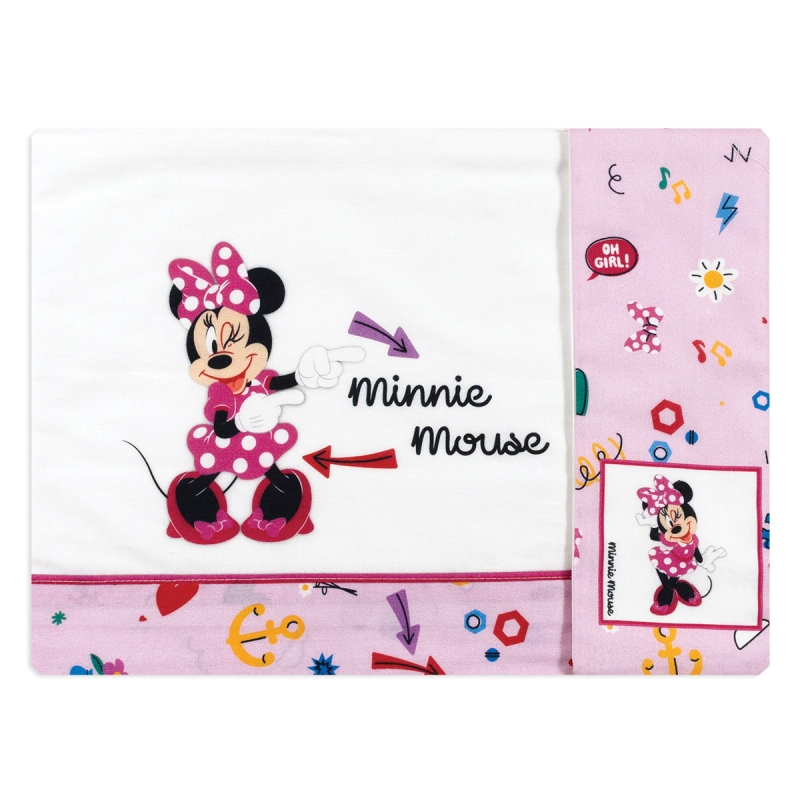 lenzuola culla neonata cotone Minnie Disney Baby completo 3 pezzi