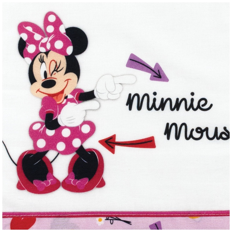 completo lenzuola culla neonata Minnie cotone biologico Disney