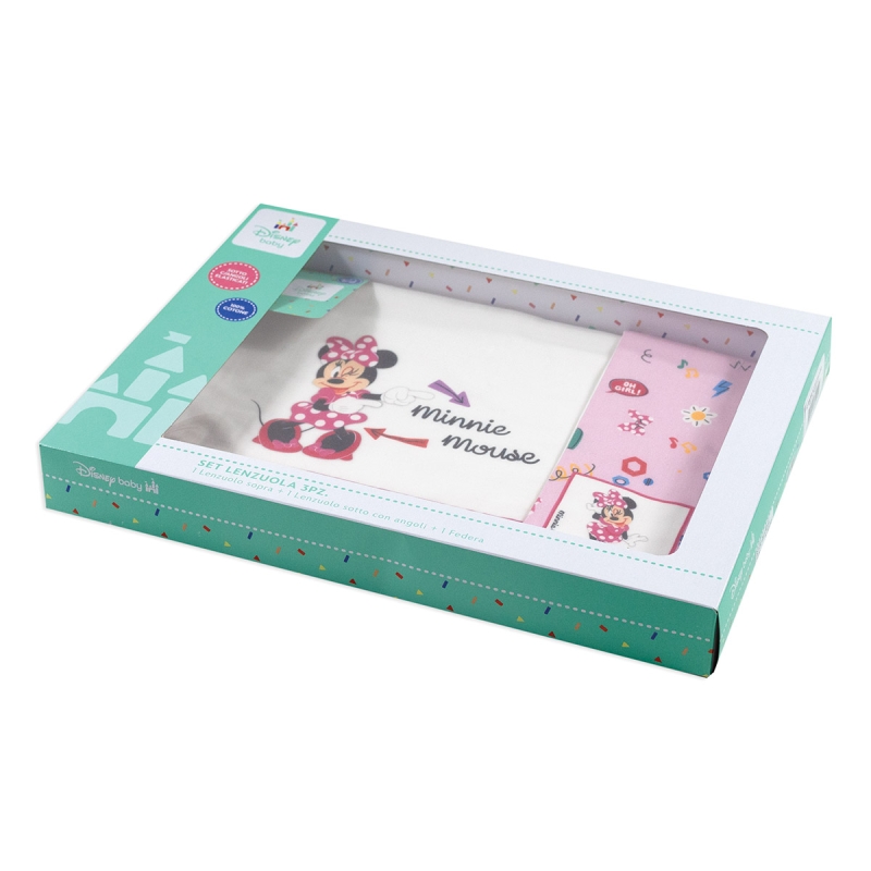 set lenzuola culla neonata Minnie Disney Baby morbido cotone